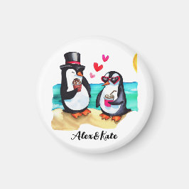 Funny Penguin Couple, Djur i Kärlek Magnet