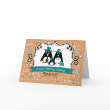 Funny Penguin-familjen med 3 Anpassningsbar jul