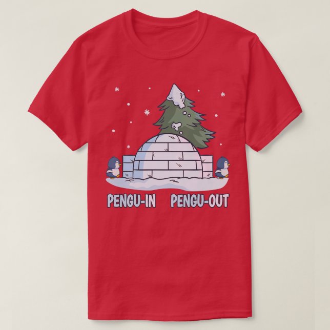 Funny Penguin  Igloo & Winter Snow Pun, PenguIn Pe T Shirt (Design framsida)