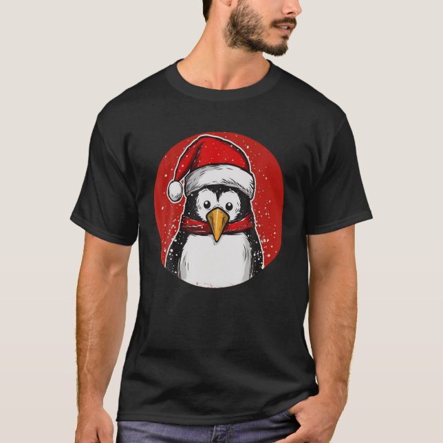 Funny Penguin jul Djur älskare Gift Manar Wom T Shirt (Framsida)