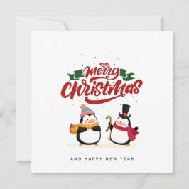 Funny Penguin-julkort, God jul Julkort