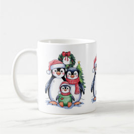 Funny Penguin-julmatchningsfamiljen Pajamas Kaffemugg