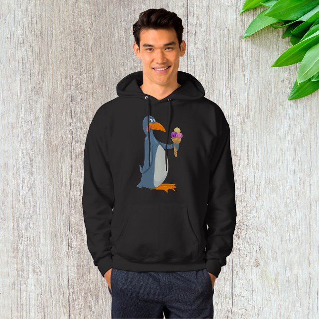 Funny Penguin med Ice Cream Manar Hoodie (Skapare uppladdad)