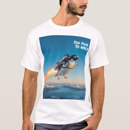 Funny Penguin med Jetpack T-Shirt