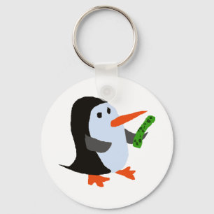 Funny Penguin med Pickle Shirt Nyckelring