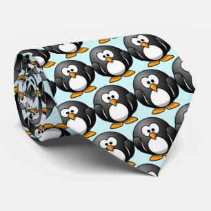 "Funny Penguin" Mönster Neck Tie Slips