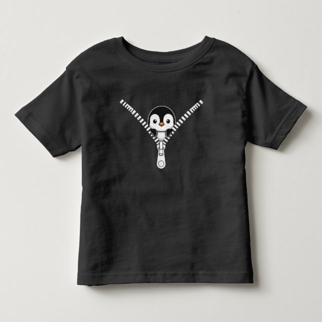 Funny Penguin Peek T-Shirt (Framsida)