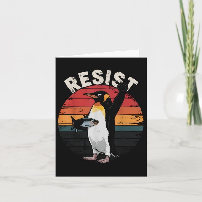 Funny Penguin protesterar mot tarifferna i Humor Kort (Framsida)