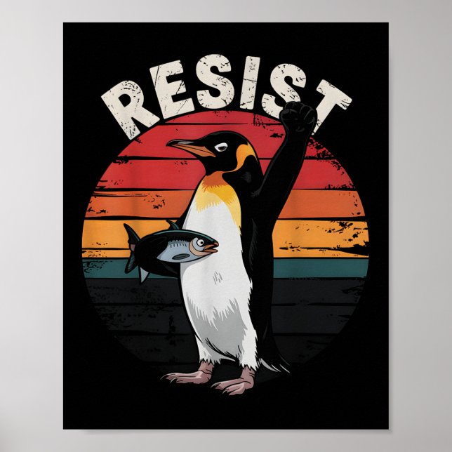 Funny Penguin protesterar mot tarifferna i Humor Poster (Framsidan)