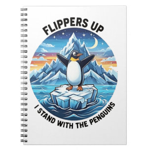 Funny Penguin protesterar mot Tarrifs Anteckningsbok