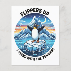 Funny Penguin protesterar mot Tarrifs Flygblad