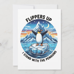 Funny Penguin protesterar mot Tarrifs Julkort