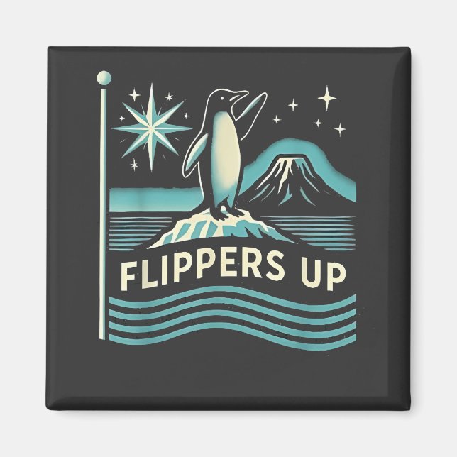 Funny Penguin protesterar mot Tarrifs Magnet (Framsidan)