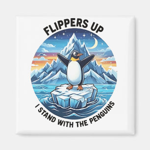 Funny Penguin protesterar mot Tarrifs Magnet