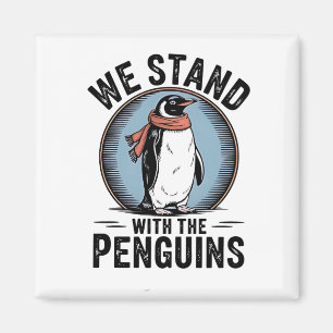 Funny Penguin protesterar mot Tarrifs Magnet
