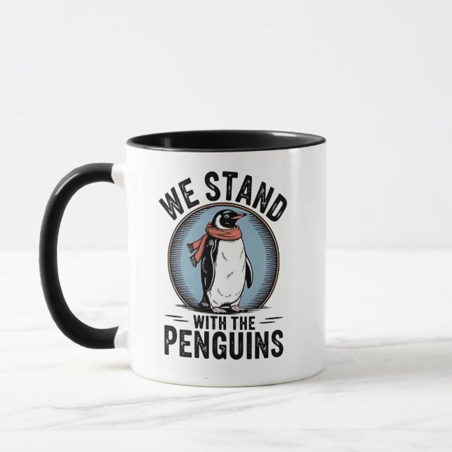 Funny Penguin protesterar mot Tarrifs Mugg (Vänster)