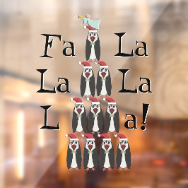 Funny Penguin Pyramid Julgran Window Cling