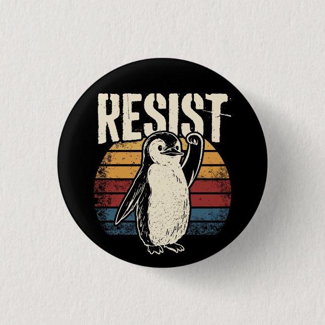 Funny Penguin ResistCoola Penguins Resistens Knapp (Framsida)