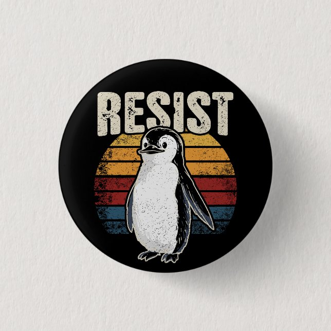 Funny Penguin ResistCoola Penguins Resistens Knapp (Framsida)