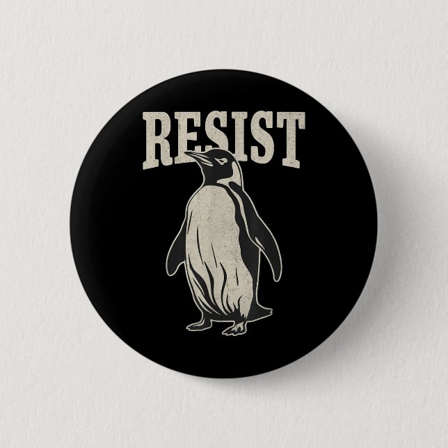 Funny Penguin ResistCoola Penguins Resistens Knapp (Framsida)
