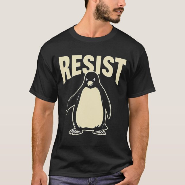 Funny Penguin ResistCoola Penguins Resistens T Shirt (Framsida)