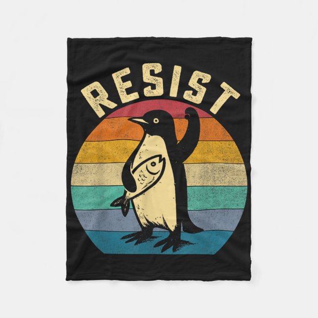 Funny Penguin Resistenguins protest mot Tari Fleecefilt (Framsidan)