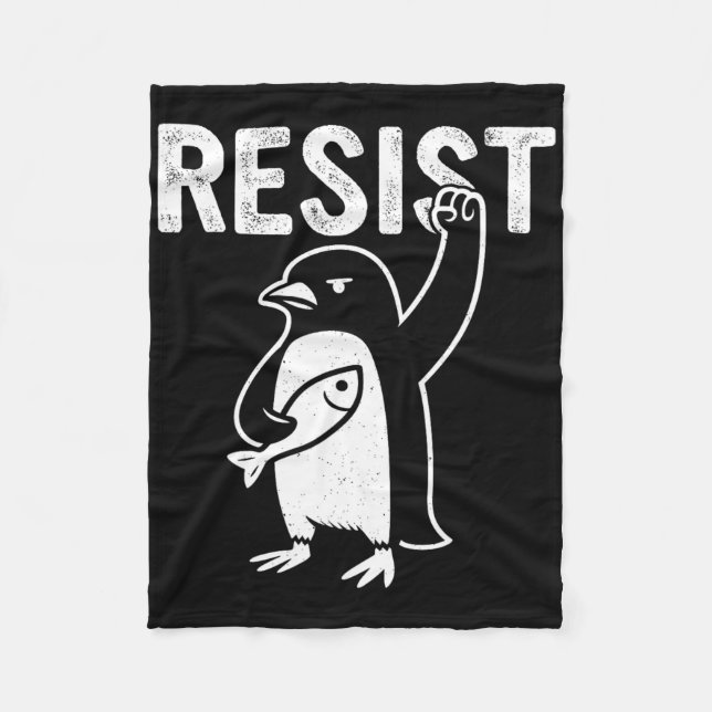 Funny Penguin Resistenguins protest mot Tari Fleecefilt (Framsidan)