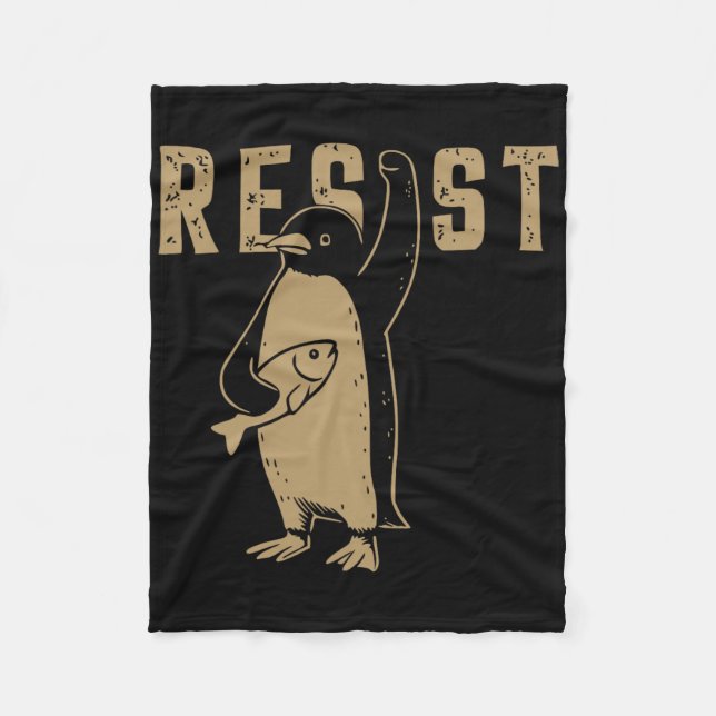 Funny Penguin Resistenguins protest mot Tari Fleecefilt (Framsidan)