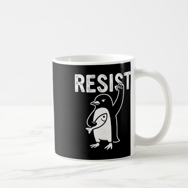 Funny Penguin Resistenguins protest mot Tari Kaffemugg (Höger)