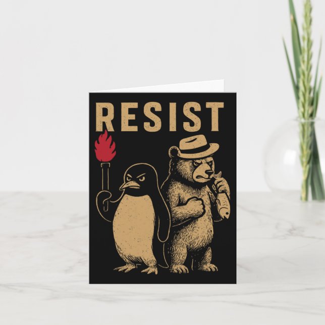 Funny Penguin Resistenguins protest mot Tari Kort (Framsida)