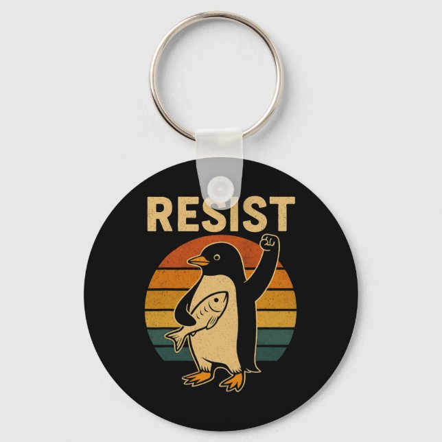 Funny Penguin Resistenguins protest mot Tari Nyckelring (Framsida)