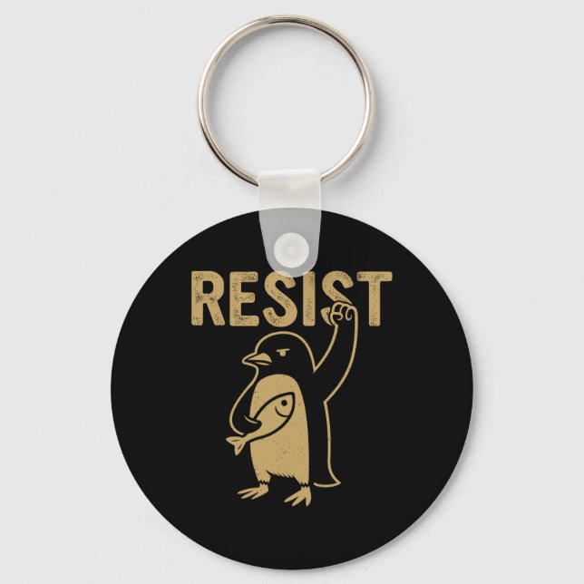 Funny Penguin Resistenguins protest mot Tari Nyckelring (Framsida)