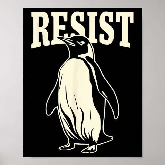 Funny Penguin Resistenguins protest mot Tari Poster (Framsidan)