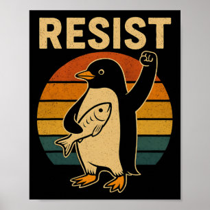 Funny Penguin Resistenguins protest mot Tari Poster
