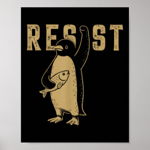 Funny Penguin Resistenguins protest mot Tari Poster