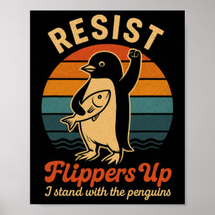 Funny Penguin Resistenguins protest mot Tari Poster