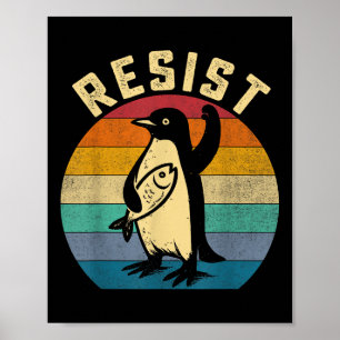Funny Penguin Resistenguins protest mot Tari Poster