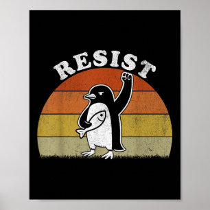 Funny Penguin Resistenguins protest mot Tari Poster