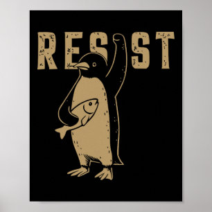 Funny Penguin Resistenguins protest mot Tari Poster