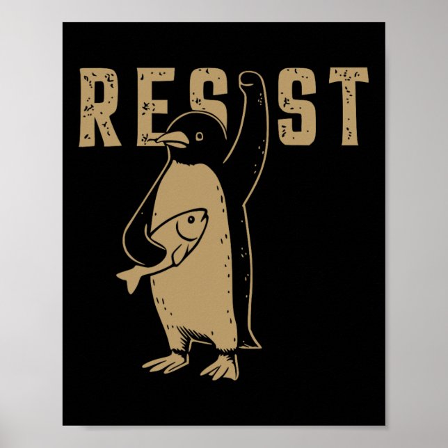 Funny Penguin Resistenguins protest mot Tari Poster (Framsidan)