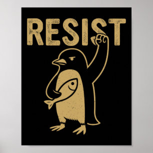 Funny Penguin Resistenguins protest mot Tari Poster