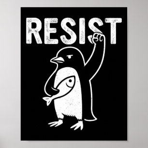 Funny Penguin Resistenguins protest mot Tari Poster
