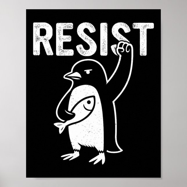 Funny Penguin Resistenguins protest mot Tari Poster (Framsidan)