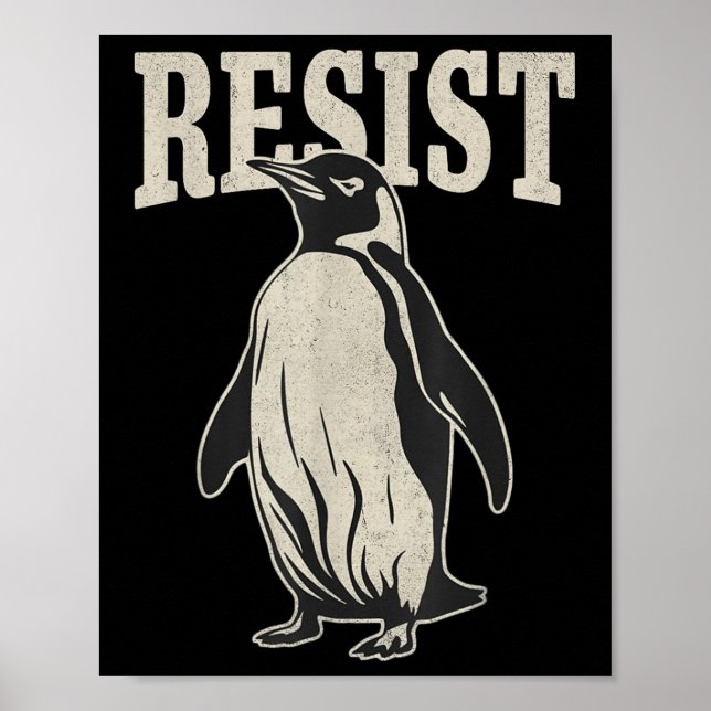 Funny Penguin Resistenguins protest mot Tari Poster (Framsidan)