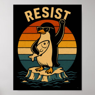 Funny Penguin Resistenguins protest mot Tari Poster