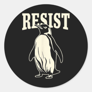 Funny Penguin Resistenguins protest mot Tari Runt Klistermärke