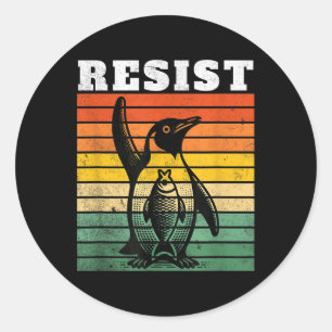 Funny Penguin Resistenguins protest mot Tari Runt Klistermärke