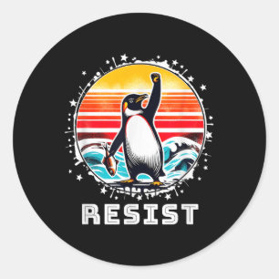 Funny Penguin Resistenguins protest mot Tari Runt Klistermärke