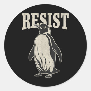Funny Penguin Resistenguins protest mot Tari Runt Klistermärke