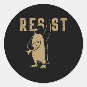 Funny Penguin Resistenguins protest mot Tari Runt Klistermärke